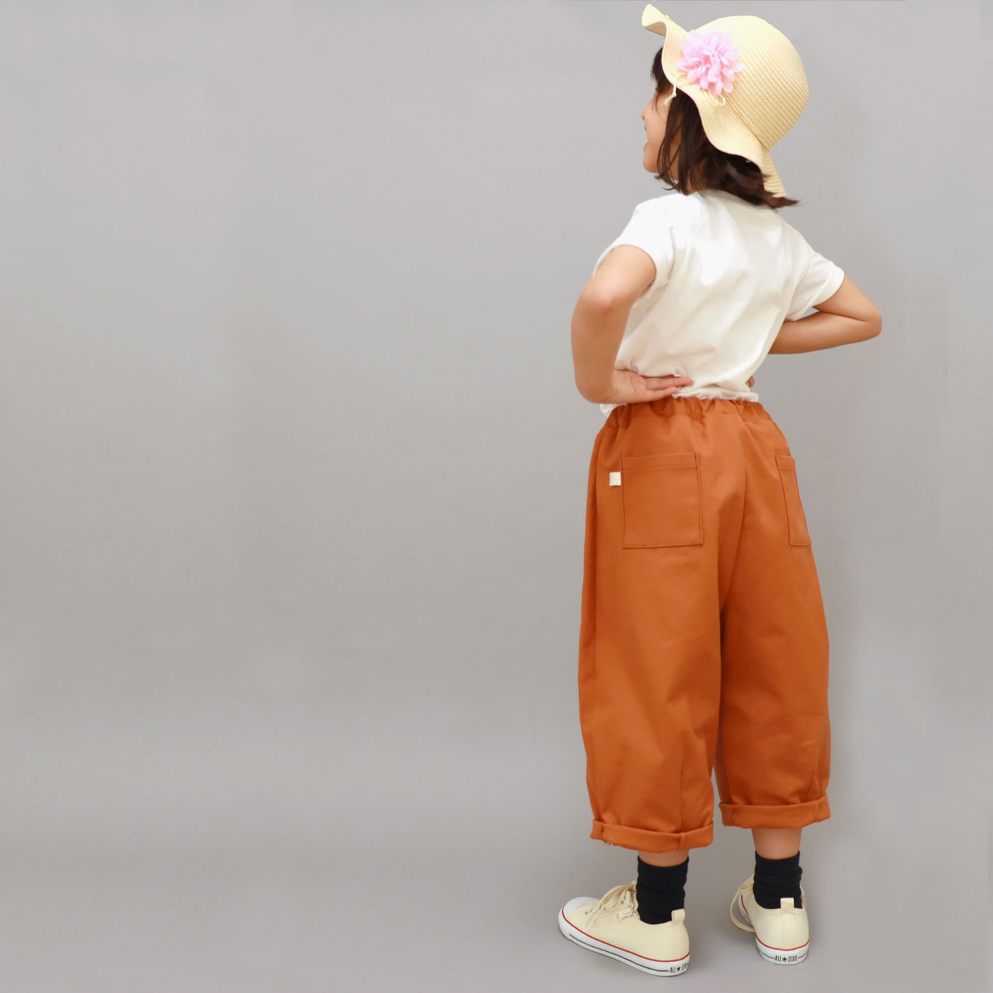 型紙不要 子供のポケット付き長ズボンの作り方 100～110㎝くらい How to make kids long pants