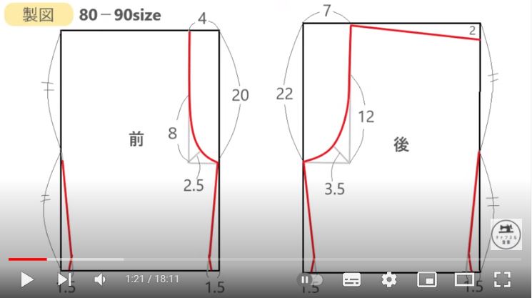子供服 フリルポケットショートパンツ の型紙販売nanokoko pattern