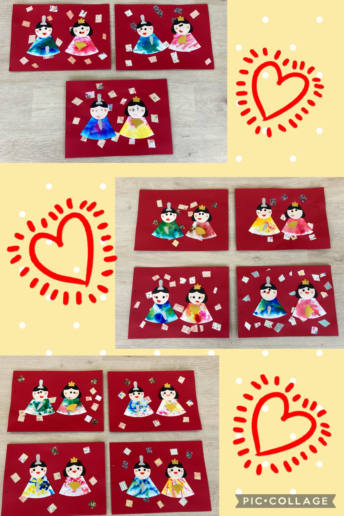 おひなさまを作りました。 ０、１歳児旭が丘保育園