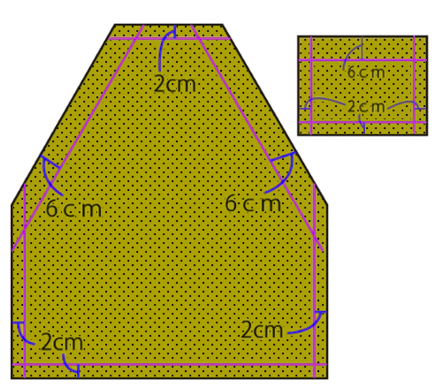 オリジナル型紙 5-009三角巾つきこどもエプロン作り方 - 縫いナビ 生地のマルイシ