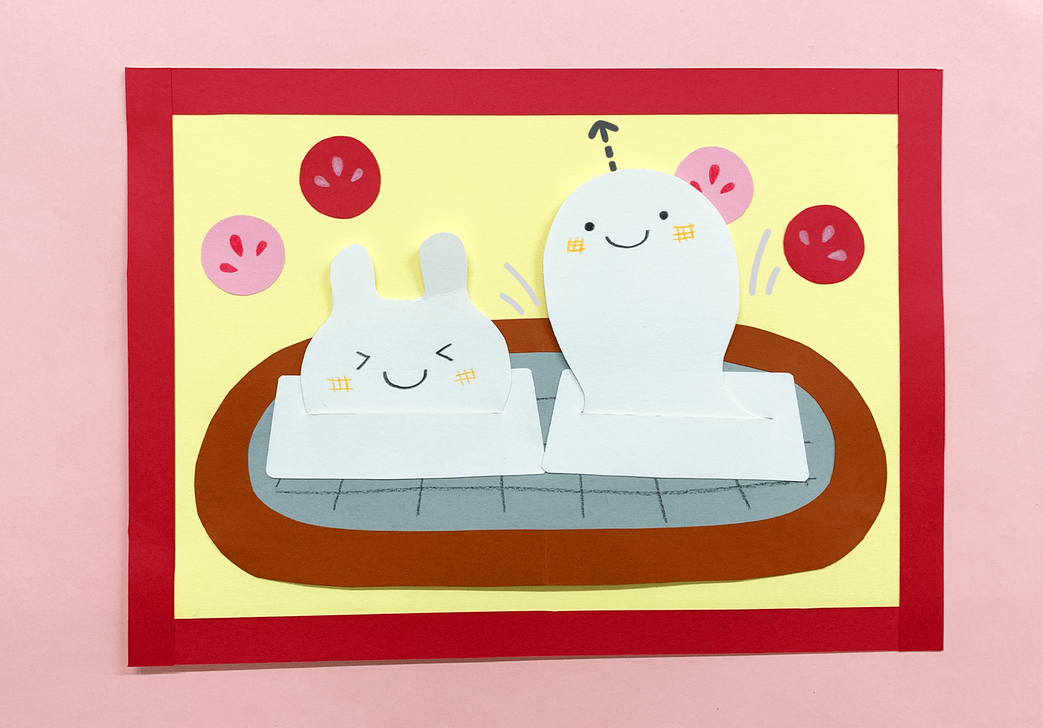 お月見製作 1歳児～お団子はタンポでスタンプ