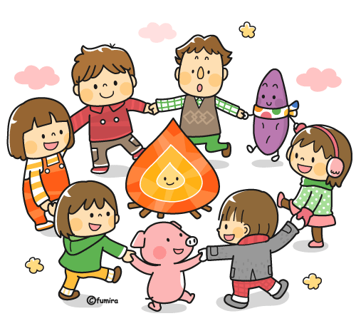 ランドセルの確認をしている子供たち カラー ：イラスト無料