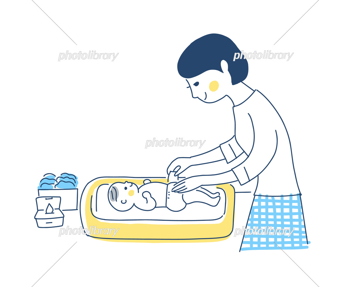 オムツを替える母親のイラストかわいいフリー素材集 いらすとや