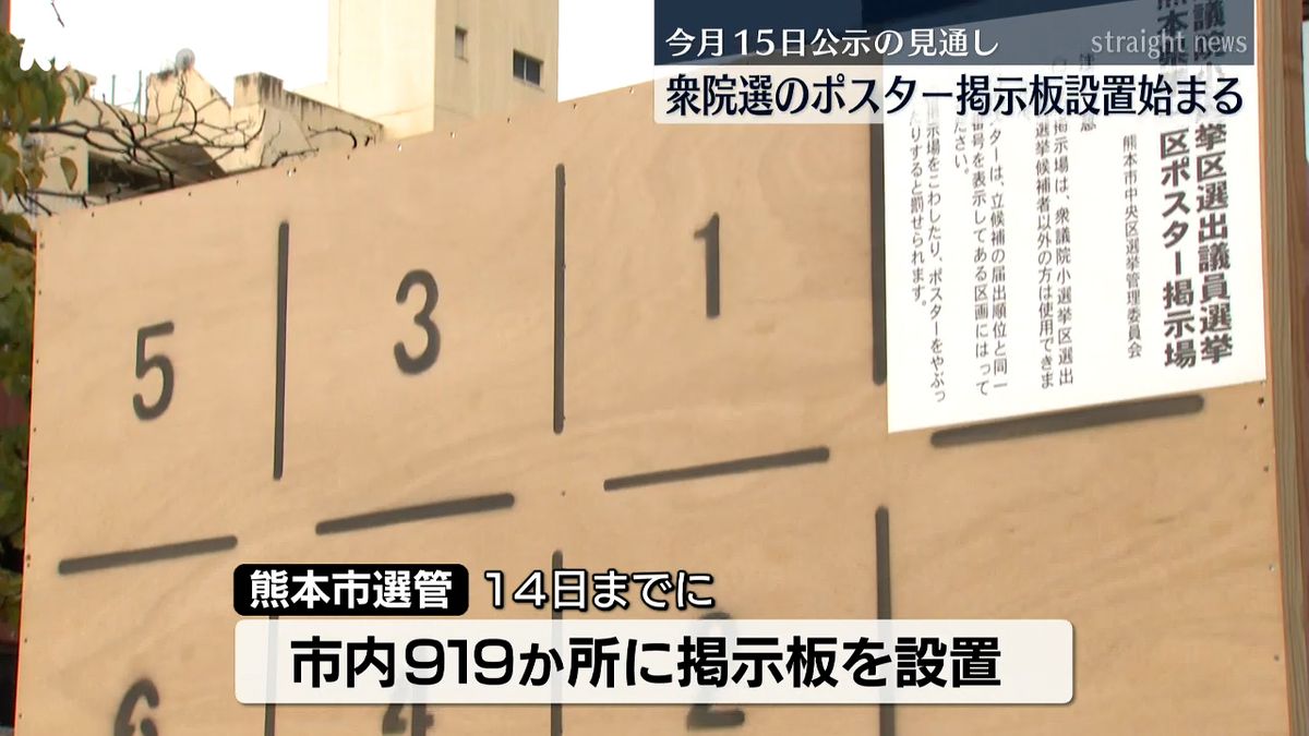 衆院選 熊本市選管が小選挙区のポスター掲示板の設置始める（2024年10月6日掲載）｜KKT NEWS NNN