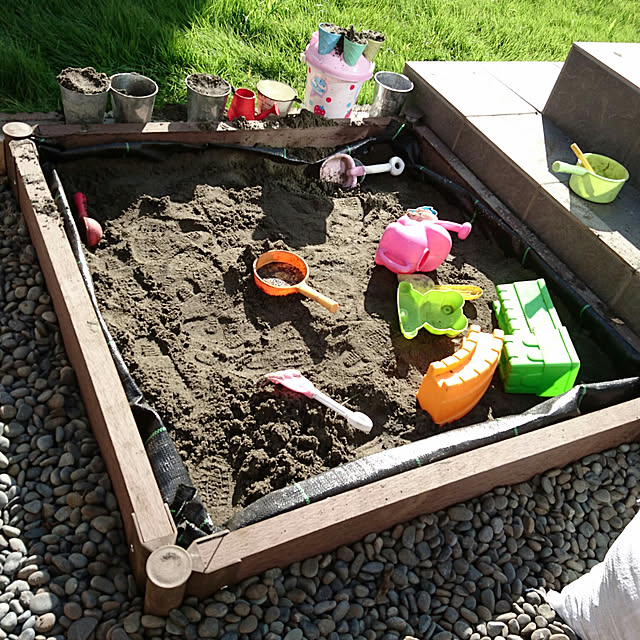 木製砂場キットDIY 自宅 庭用 子供 キッズ向け1000×1000×235mm ※砂は含まれておりません │ ウッドデッキ専門店リーベ