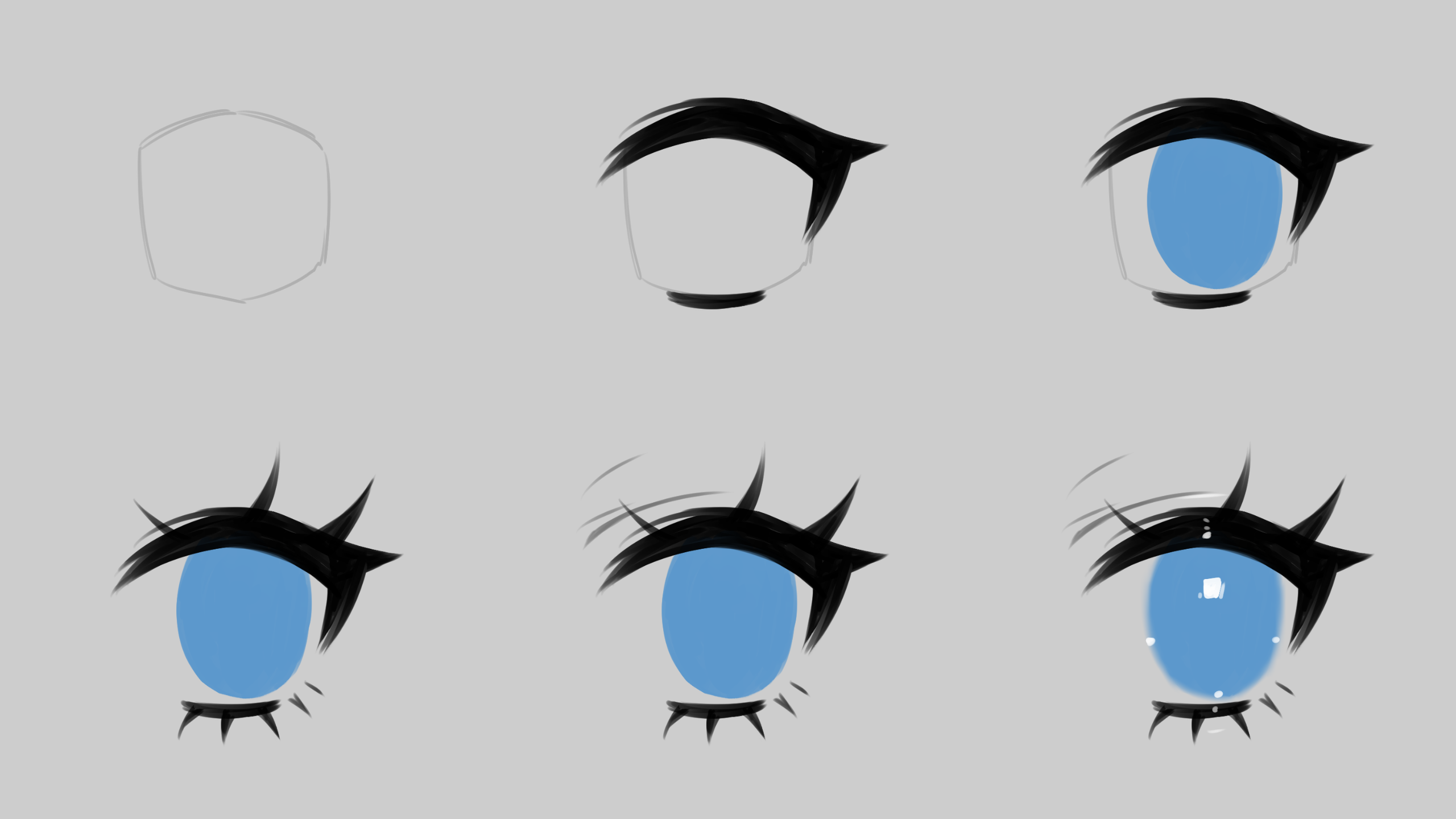 目の描き方。描き分けの参考イラストをリアル系からかわいい系まで紹介 お絵かき講座パルミ