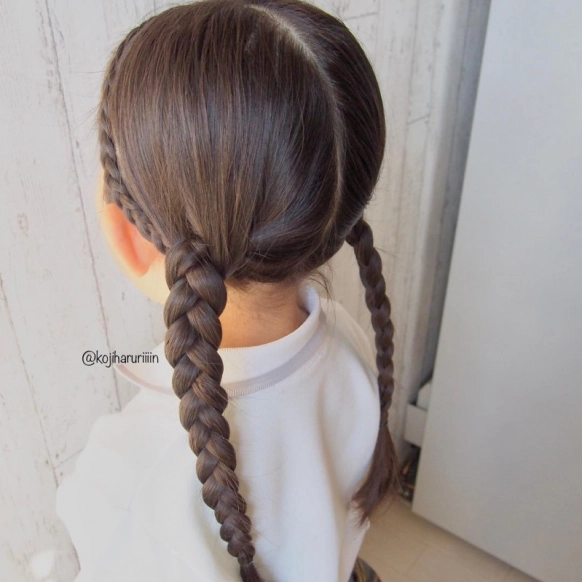 子供アレンジ ぶきっちょママさん必見！簡単可愛い！『編み込みツインテール』ヘアアレンジ&セルフアレンジを楽しもう♪『mizunotoshirou』