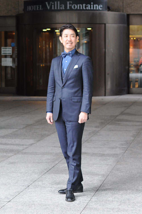 ダークネイビースーツで作る＞フォーマル＆ビジネススタイルオーダースーツのFABRIC TOKYO