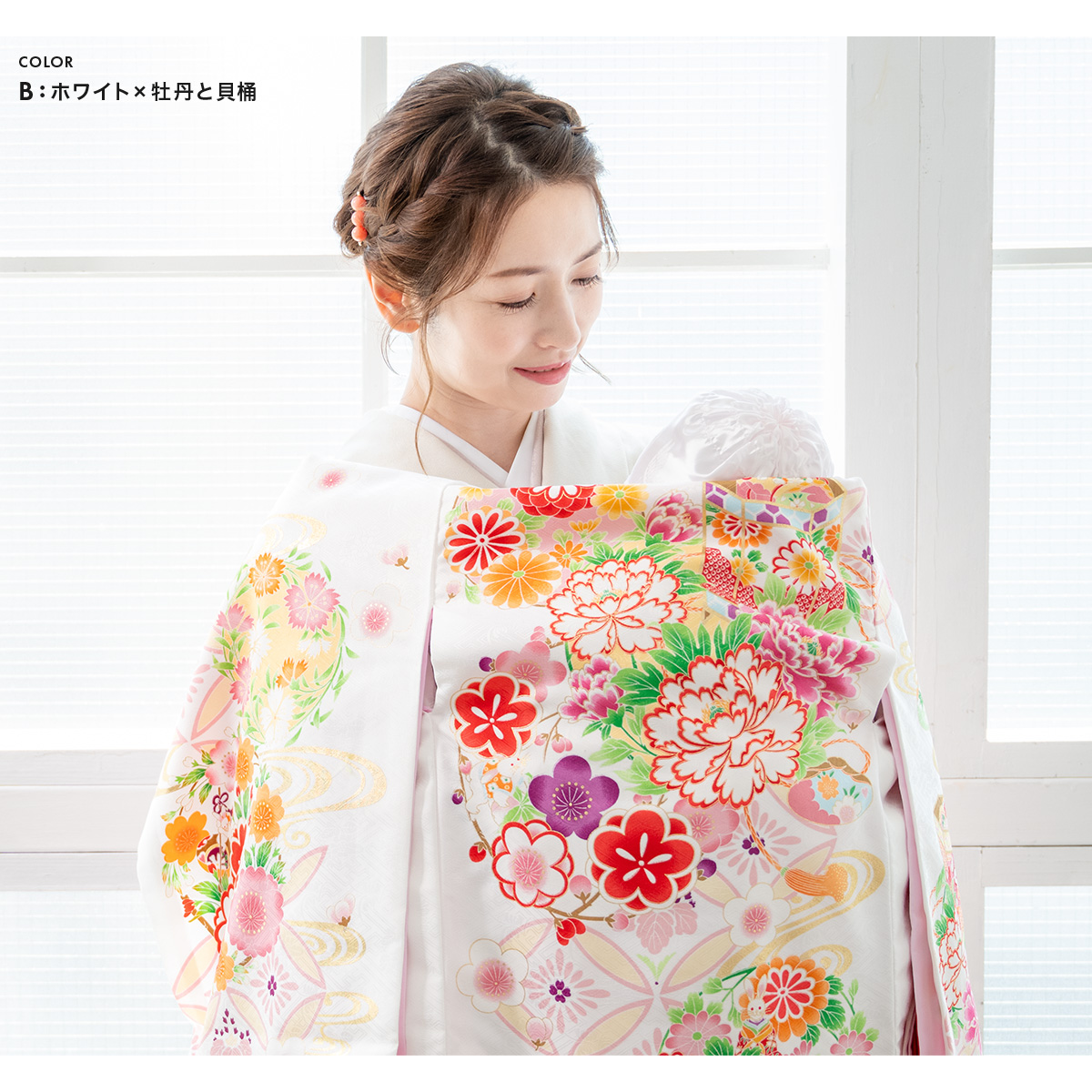 思い出の一枚 ^-^* *お宮参りおみやまいり産着白産着女児産着女の子産着初着祝い着お宮参り撮影ファインダー越しの私の世界カメラ好きな人と繋がりたいお宮参り産着レンタル着物きもの着物レンタル京都着物着物きものrencarenca