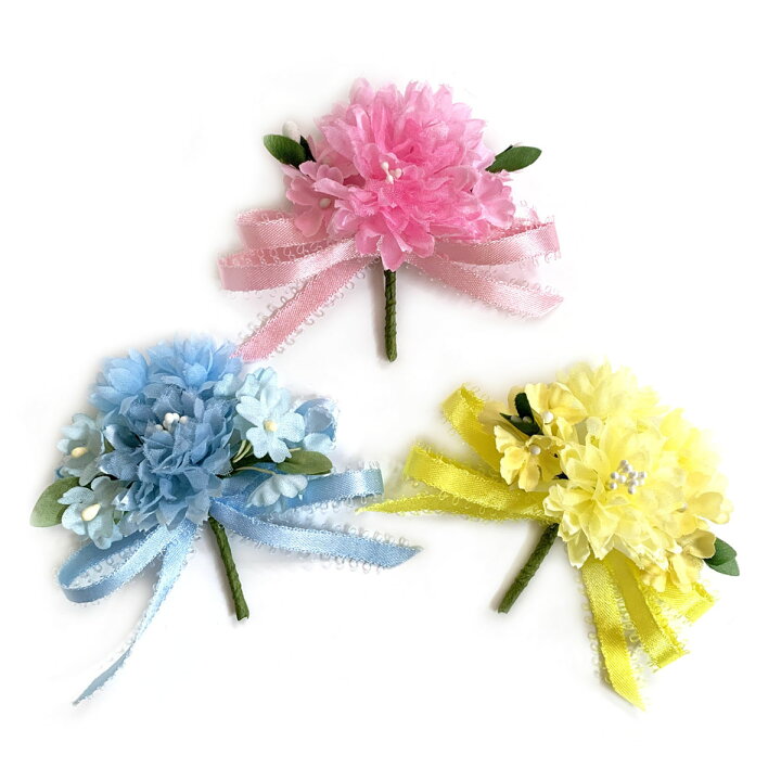 コサージュ 卒園式 子供 プチバラ 完成品 1個 花飾り 胸花 卒業式 入学式 入園式 子供シンプル