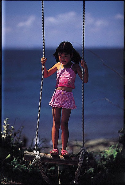 日間賀島 恋人のブランコに挑戦♡ 愛知のハワイ