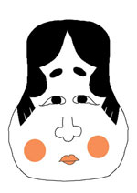 福笑い版画,限定刷り100Sおかめ応援団