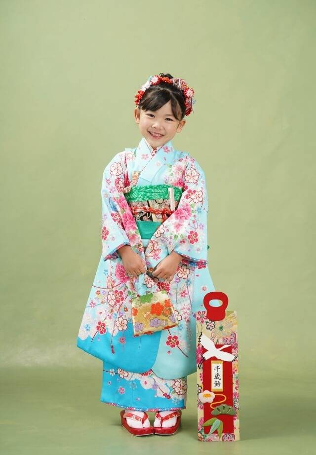 7歳七五三レンタルガーデン水色