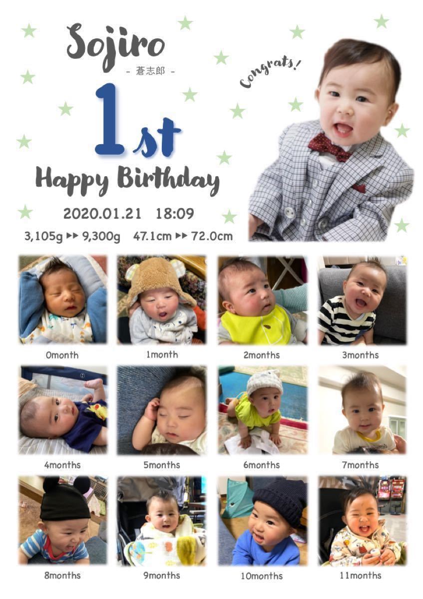 1歳の誕生日1フォトコラージュカスタム写真 ポスターZazzle.co.jp