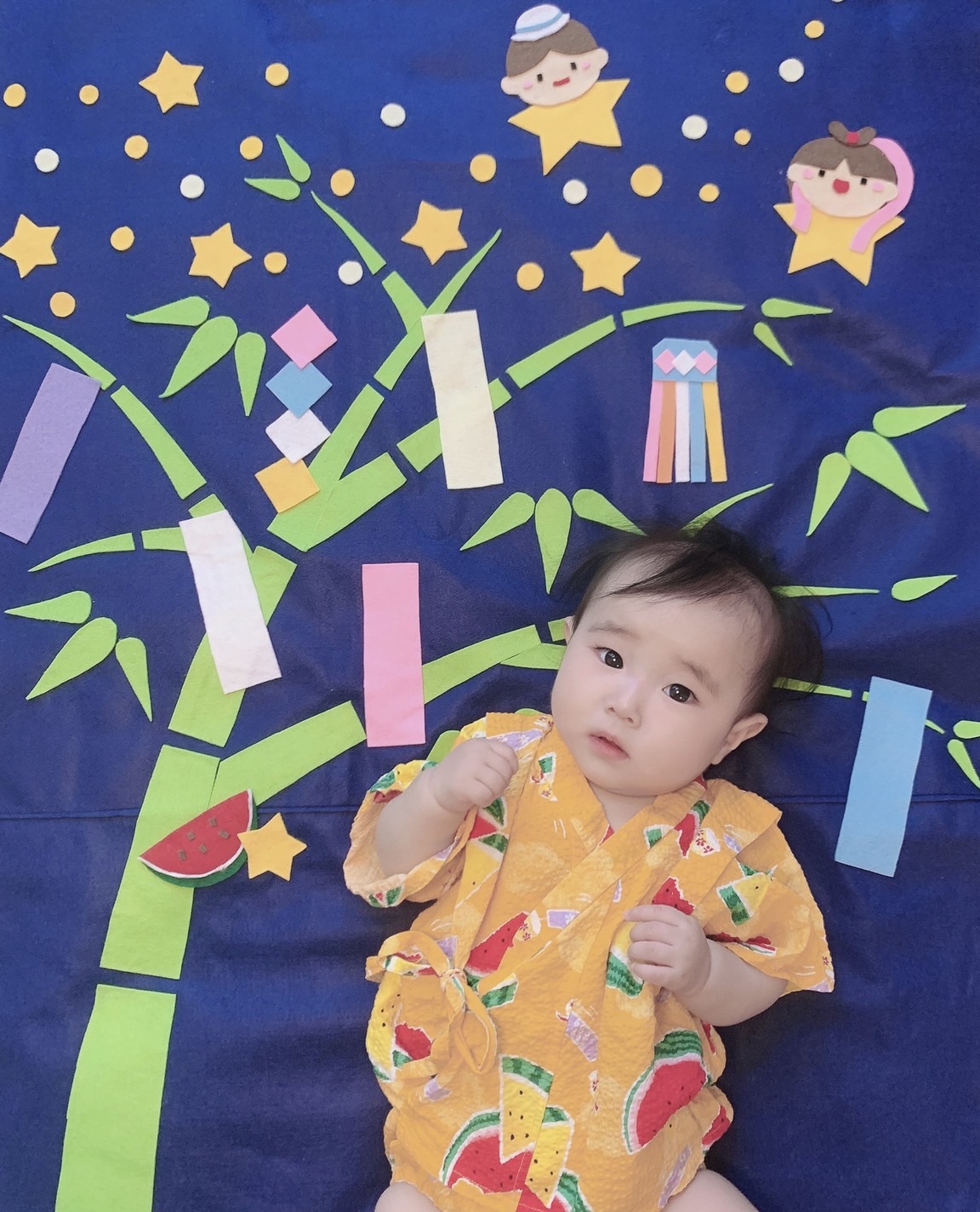 寝相アートに初トライ！ 七夕編東京子育て生活＊下町在住の共働き夫婦ブログ