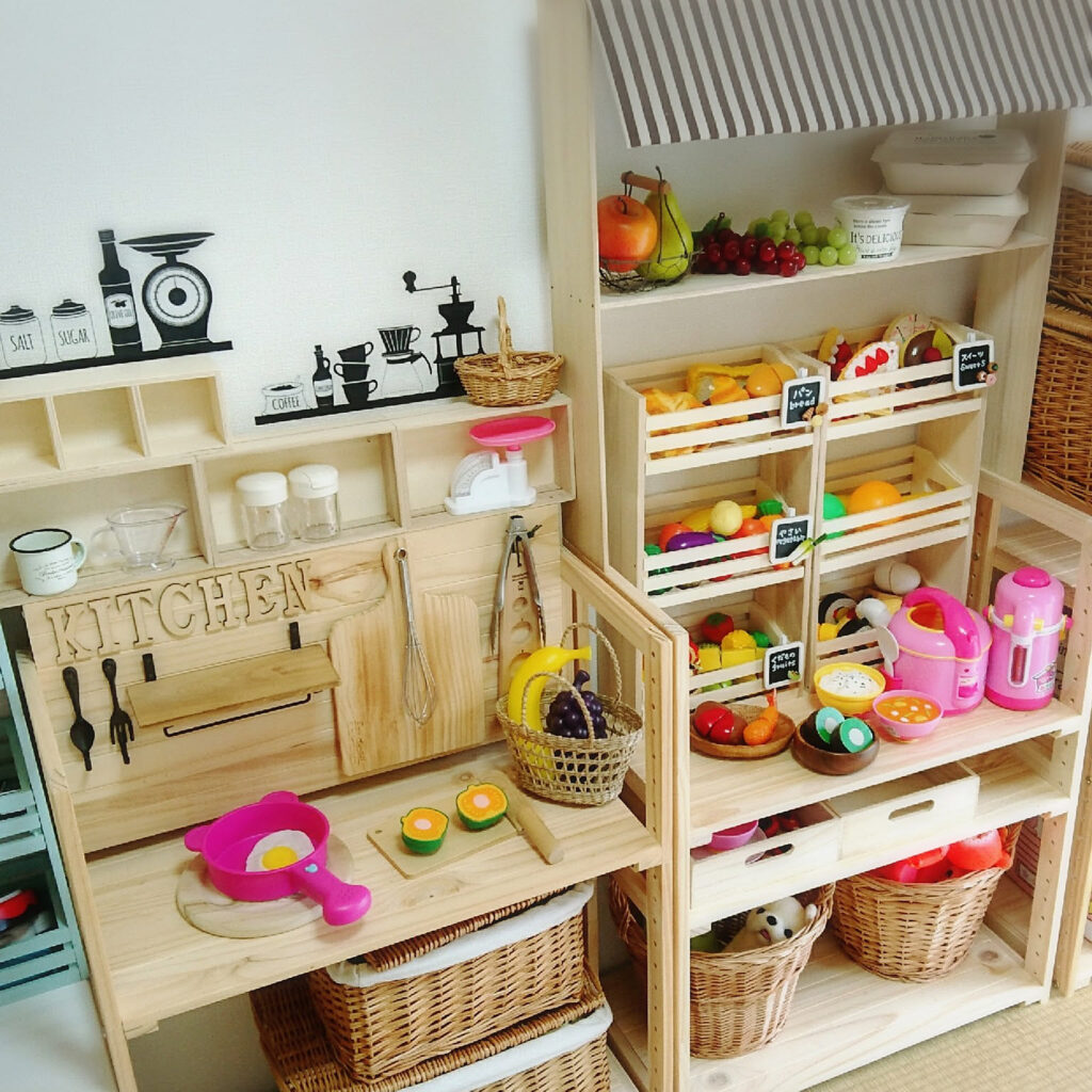 木製キッチンおもちゃ 収納付き 未使用 DIY 木製ままごとキッチン 扉付き編 の作り方