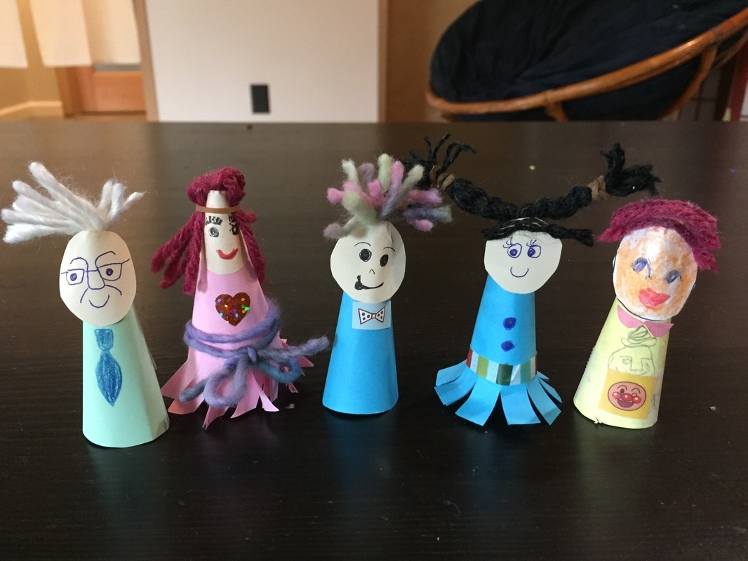 おはなしゆびさん☆家族☆ ファミリー 指人形☆7点セット☆ショートタイプ☆フエルト☆バラ売り可能 おもちゃ・人形 マメすけ プロフ必読通販8386723Creema クリーマ