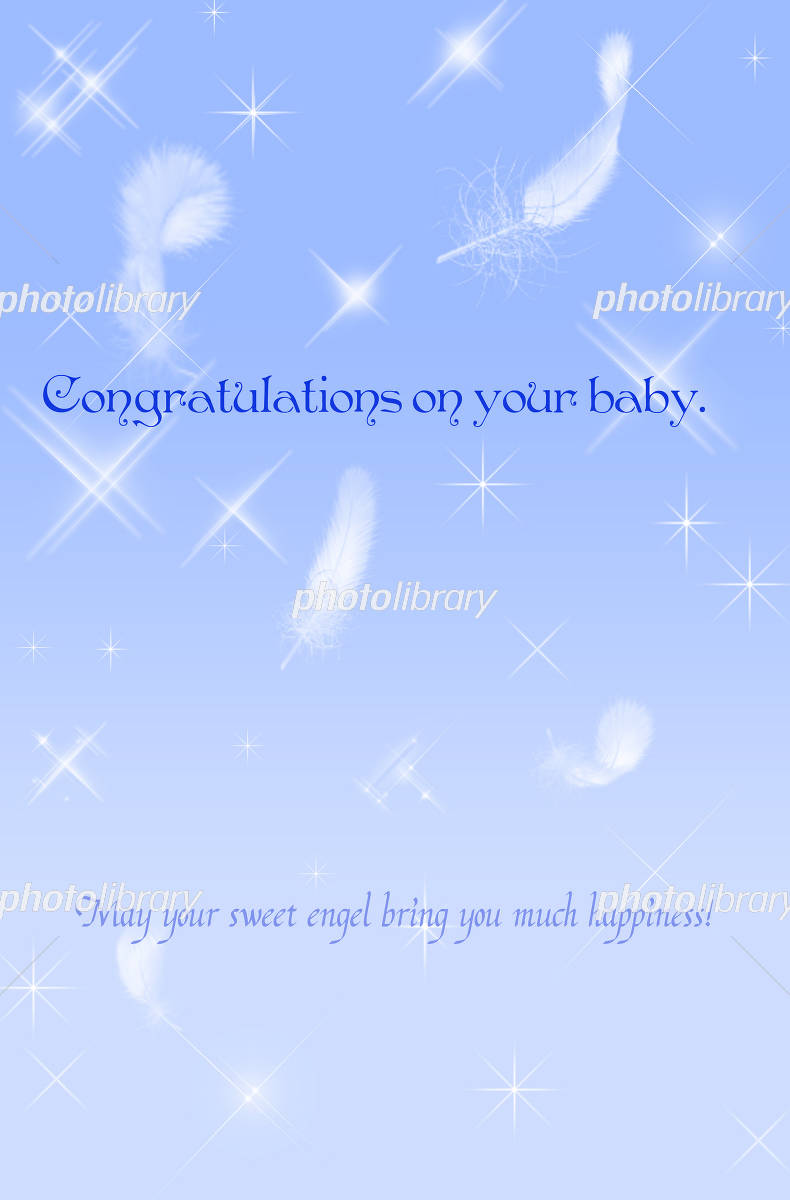 出産祝いの葉書・カード1 無料テンプレート テンプレートミリオン