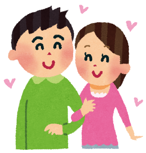 カップル - 無料ピクトグラム白黒イラスト