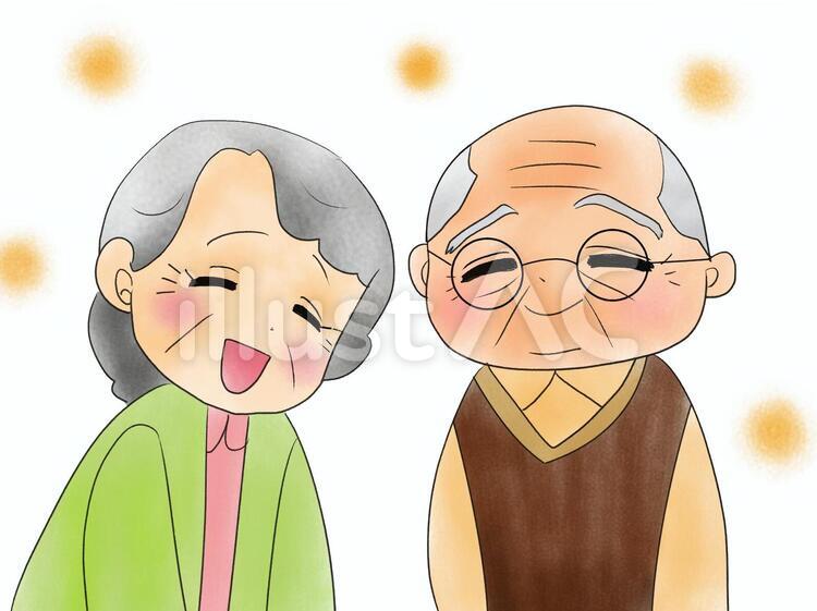 フリー素材おじいちゃんとおばあちゃんを手書きタッチでイラスト。温もりのあるやさしい雰囲気