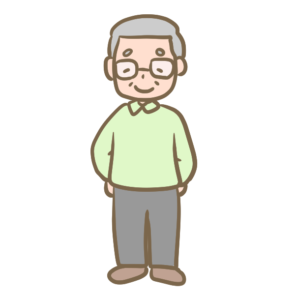 高齢者のおじいちゃん 似顔絵 イラストのフリー素材イラストイメージ