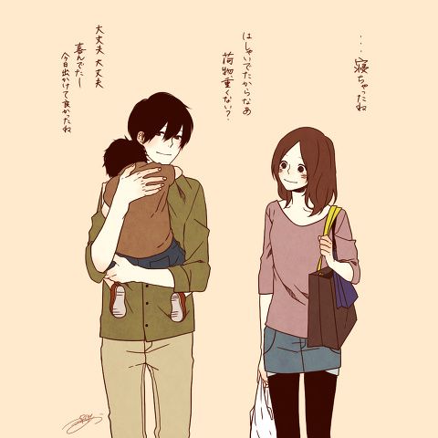 ほのぼの夫婦イラスト・ハートを抱き合い幸せな仲良し新婚夫婦イラスト