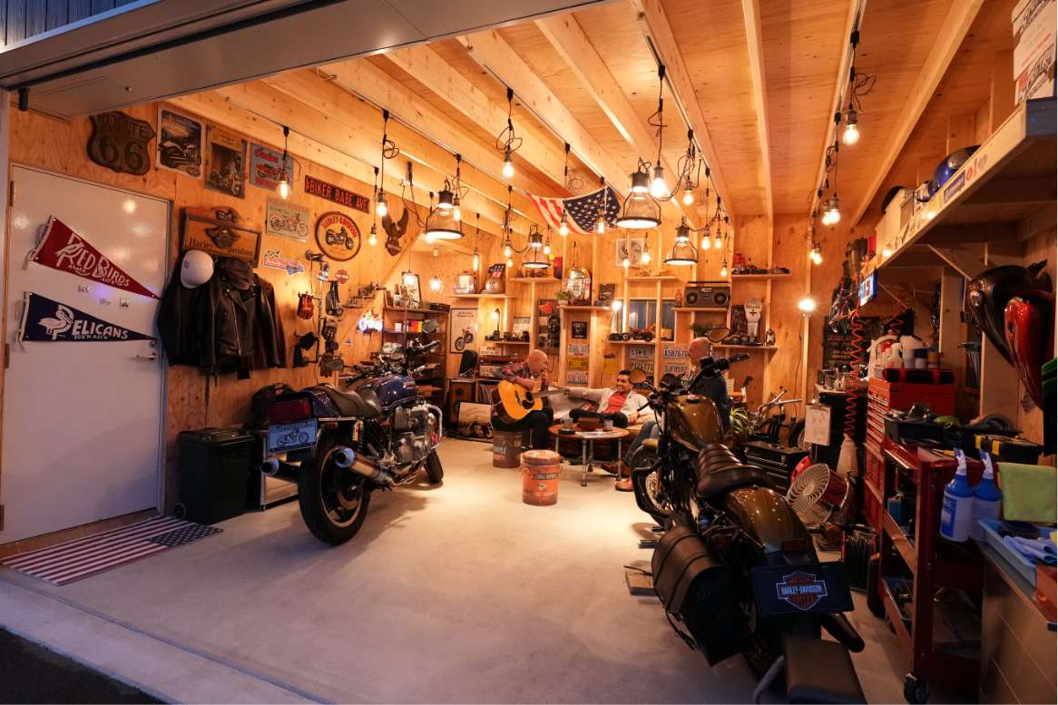 三平商事の施工事例 ガレージハウスセトウチベース「秘密基地」三平 外構エクステリア・ガーデン・ガレージハウスの設計施工 広島県三原市