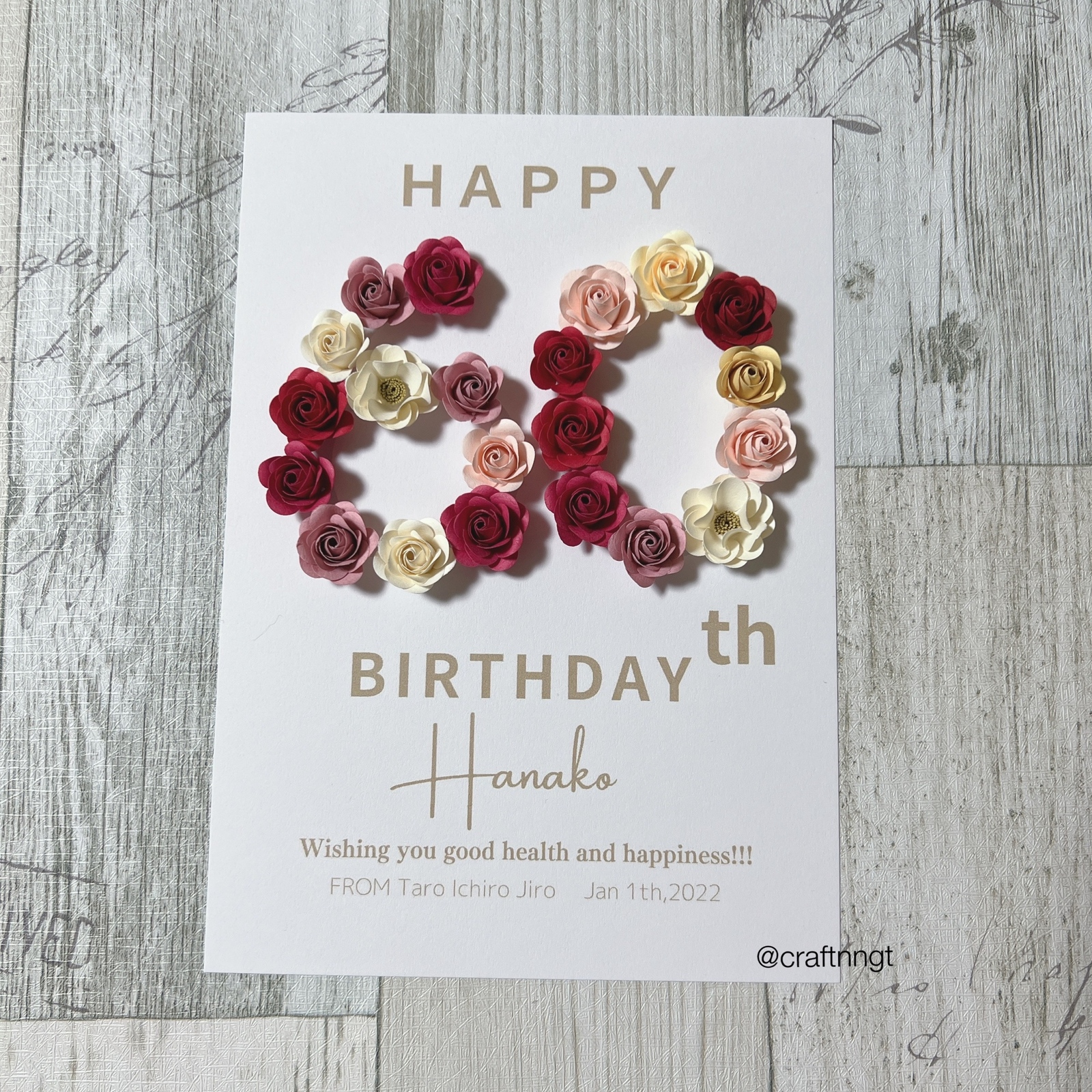 ご長寿御祝プレゼント 手作りワークショップ 受講生作品LILY OF THE VALLEY