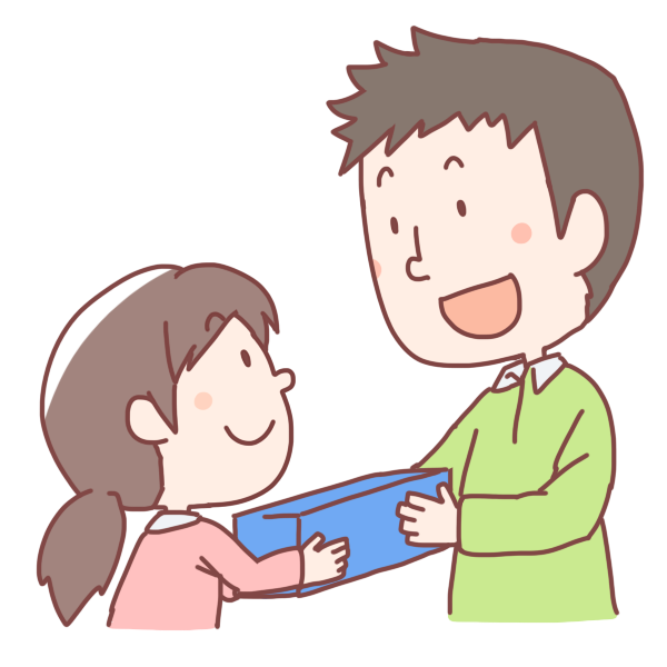 父の日 お父さんにプレゼントをあげる子供たち の無料イラストフリーイラスト素材集 ジャパクリップ