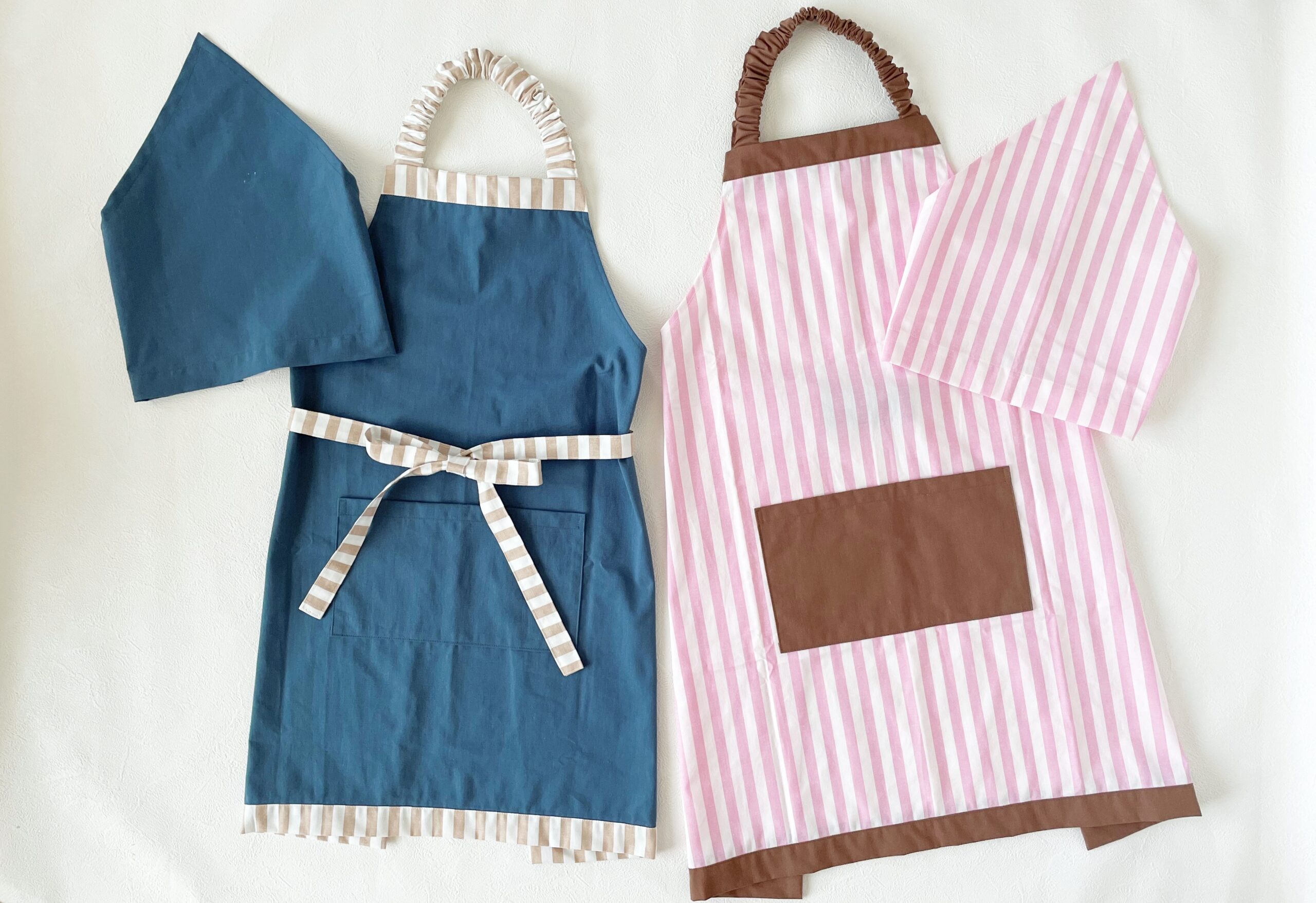 無料型紙ダウンロード ***ぬいものちくたく*** キッズエプロンと三角巾 うしろでひもを結ばないパターン