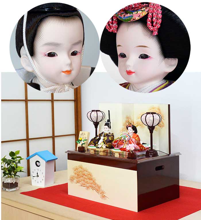 雛人形 コンパクト おしゃれ ケース飾り平飾り 木目込み 人形 ひな人形 かわいい おひなさま お雛様 rocoro 桜型 木製 : 恵月人形本舗 -通販 - Yahoo!ショッピング