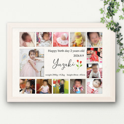 赤ちゃんの最初の 1 年の写真コラージュ - 1 歳の誕生日の背景サイン - 男の子と女の子の 12 か月の赤ちゃんのサイン - デジタル ファイル!- Etsy 日本