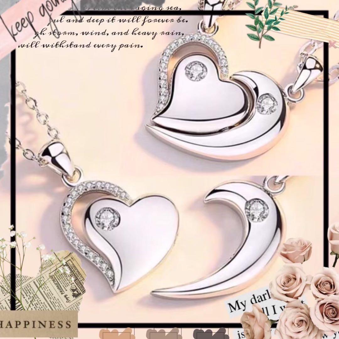 ネックレス ペア ハート 月 プレゼント カップル 誕生日 記念日 ラッピング - メルカリ