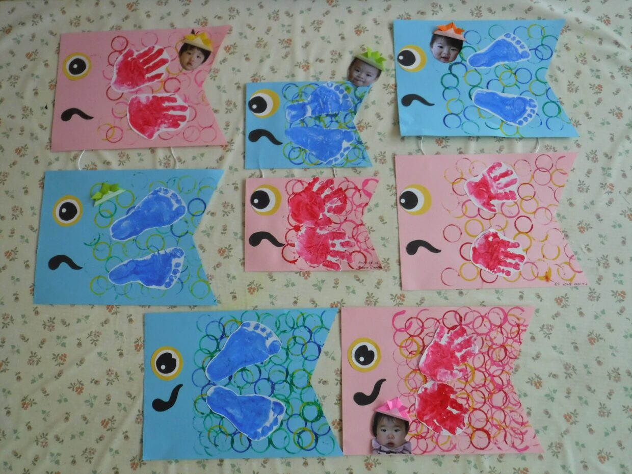 こいのぼりの製作をしました！0.1.2歳児合同 汐入こども園