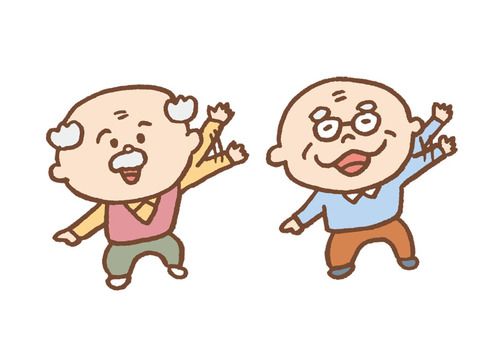 おじいちゃんとおばあちゃんのシンプルイラスト ＜無料＞かわいいフリー素材 イラストK