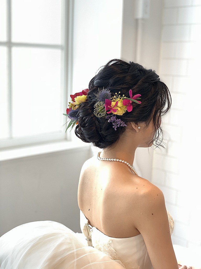 和装前撮り髪型・洋装ヘアスタイルの紹介京都 結婚式フォトウェディング・レンタル衣装 ハルウェディング