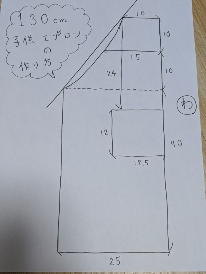 型紙Kids Apron キッズエプロン130商用利用可: NESSHOME - 通販 - Yahoo!ショッピング