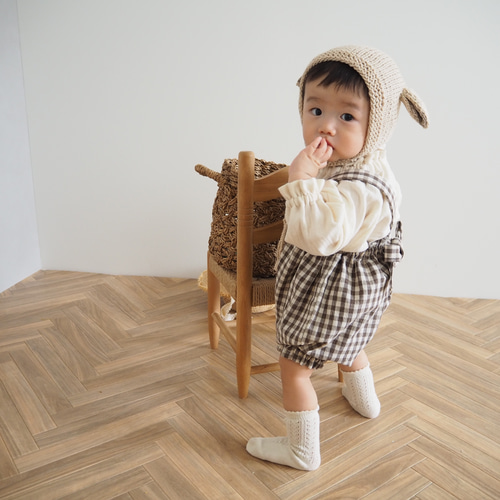 送料無料! 予約販売チェリー ギンガムチェック ワンピース 70c〜100cm 女の子 赤ちゃん 出産祝い 姉妹 双子 韓国子供服 お出掛けMUCCU =baby&kids=