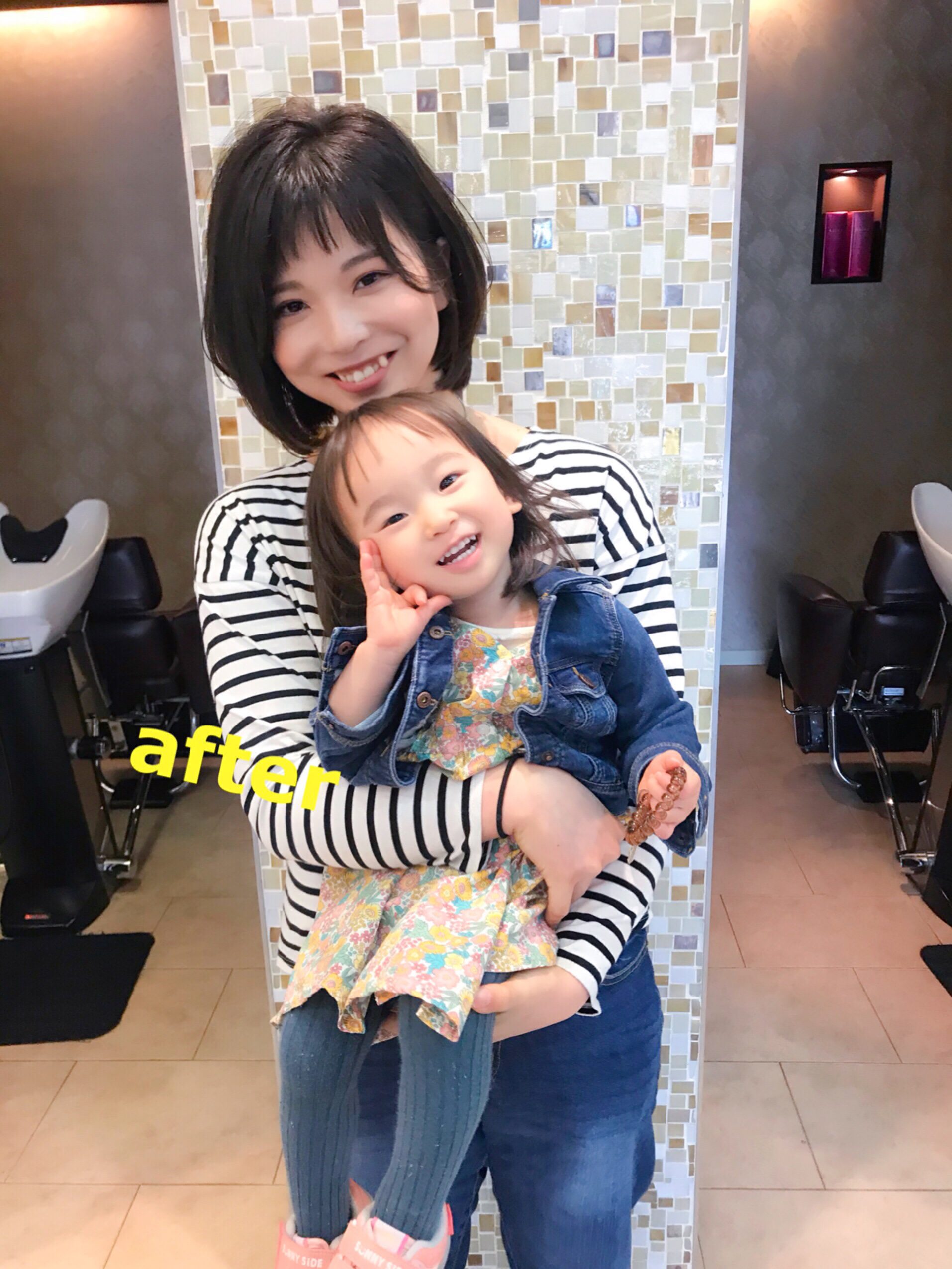 去年来た時は泣いていたけど 2歳半になりもう泣かなくなったよ😁 オン眉マッシュがかわいい🫶🏻💗 ̖́-2歳半幼児カット男の子キッズカット男の子泣かないよ旭川美容室シードヘア春光店オン眉マッシュ男子