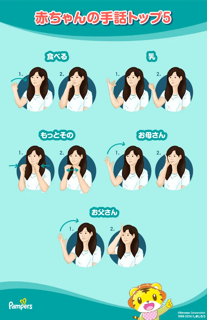 ベビーサインを教える：基本的なベビーサインと教えるコツパンパース