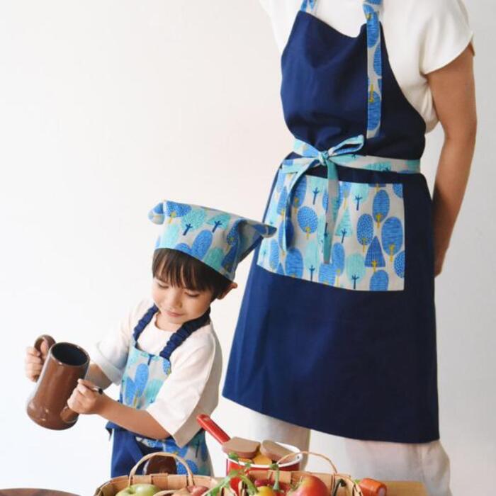 まっすぐ縫うだけ簡単 子供用エプロンの作り方 型紙不要 How to make kids apron