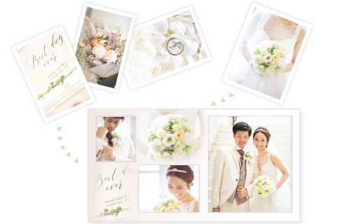 ウエディングアルバムをかっこよく手作りするためのテクニックやデコグッズを紹介しますウエディングアルバムのお店 モノホワイト