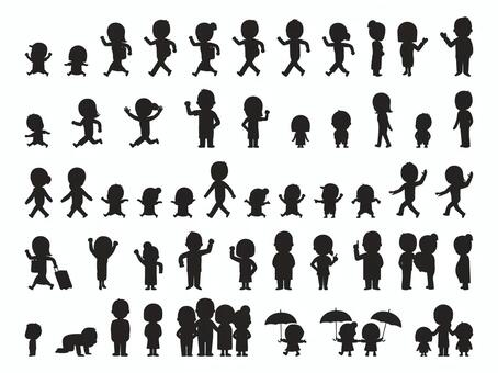 遊んでいる子供たちのシルエットのイラスト素材・ベクター Image 30940521