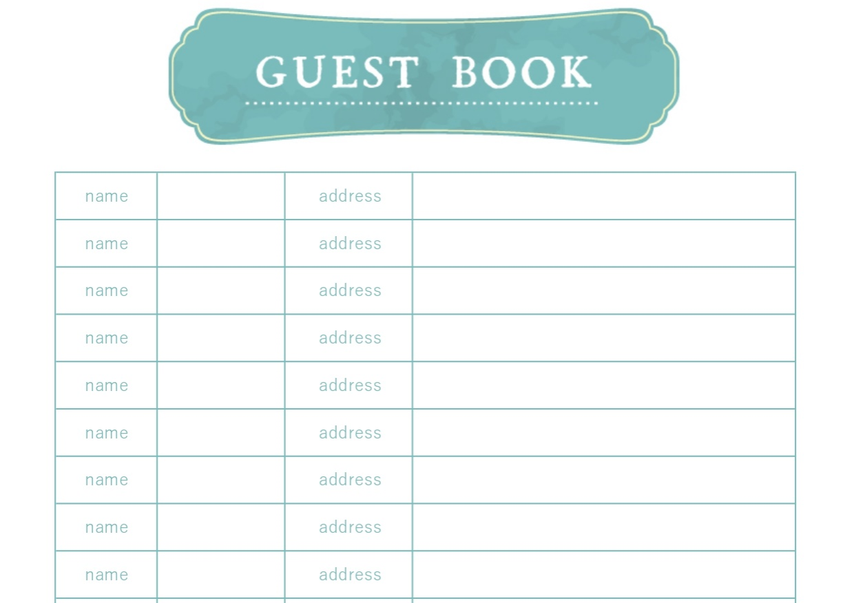 結婚式 招待客リスト - Excelで作成した無料テンプレートのダウンロード