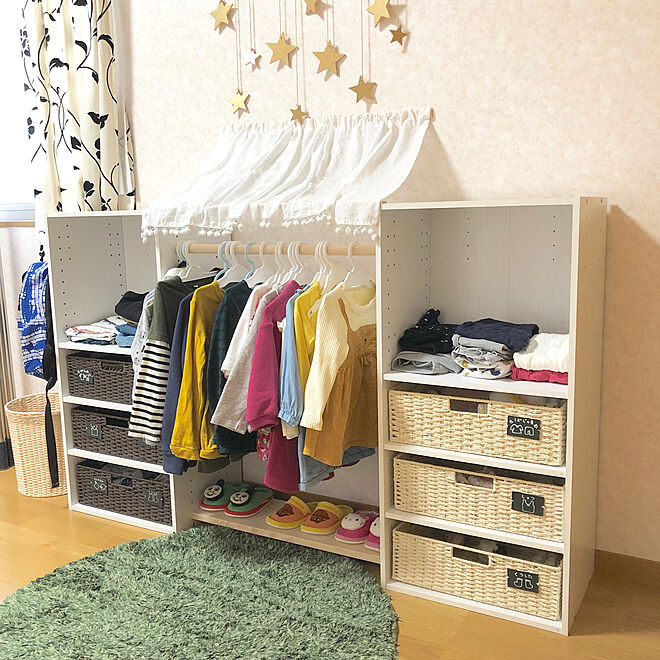 おもちゃ収納賃貸アパートの子供部屋🧸子供服とおもちゃの収納絵本ラックなど