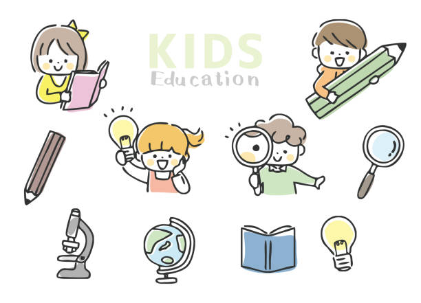 かわいい園児のイラスト 幼稚園・保育園えんぴつと画用紙