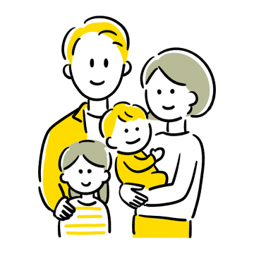 笑顔の家族 ファミリー のイラスト無料のフリー素材 イラストエイト