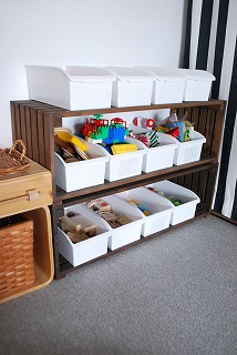 片づいている家が使っている！おもちゃ収納アイデア サンキュ！