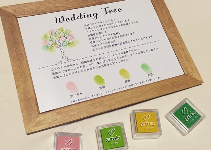 ウェディングツリーの説明書とシール６色のセット - フィーノ
