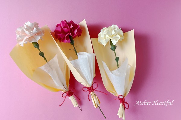 折り紙 カーネーション 母の日 ポップアップカードの簡単な作り方 niceno1 Origami Carnation Pop up cardtutorial